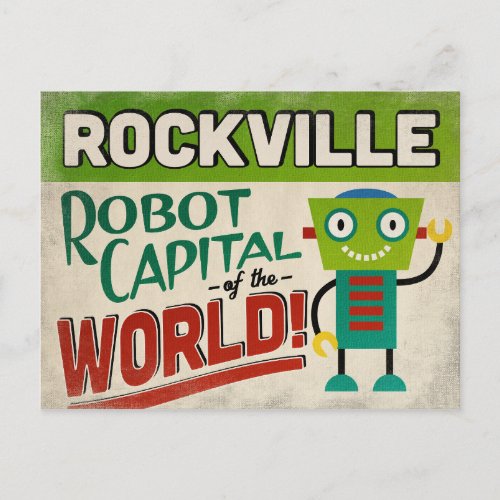 Rockville Maryland Robot _ Funny Vintage Postcard
