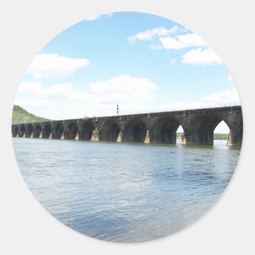 Rockville Stone Masonry Arch Railway Bridge Classic Round Sticker