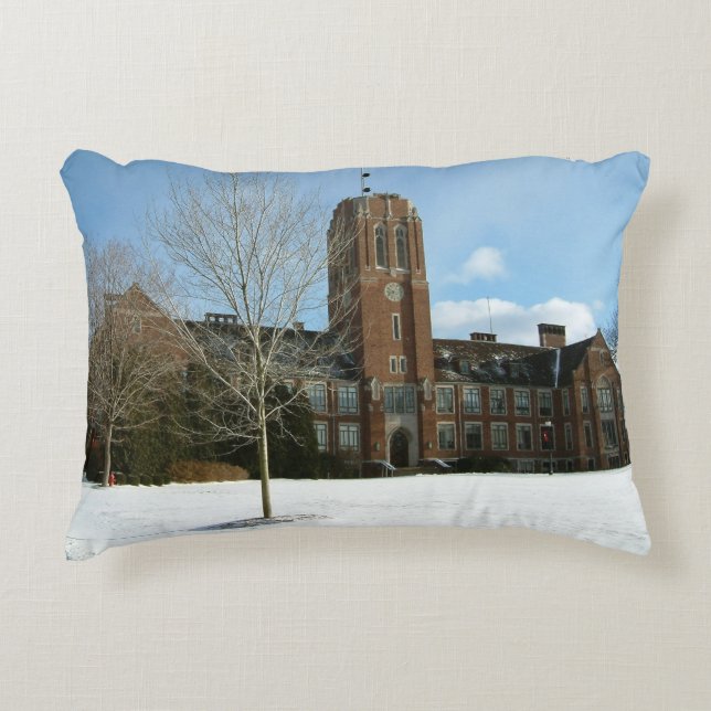 Rockwell in Winter at Grove City College Accent Pillow (Front)