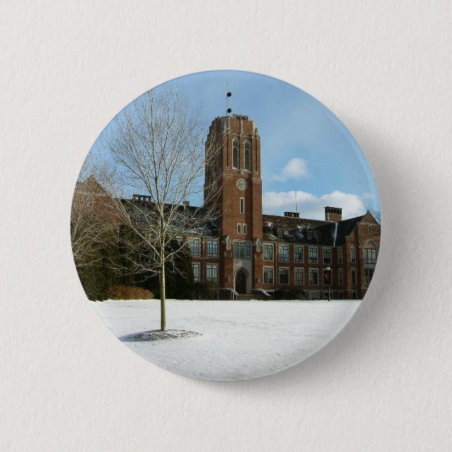 Rockwell in Winter at Grove City College Button (Front)