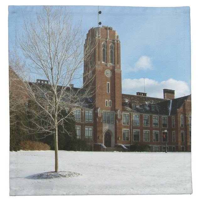Rockwell in Winter at Grove City College Cloth Napkin (Front)