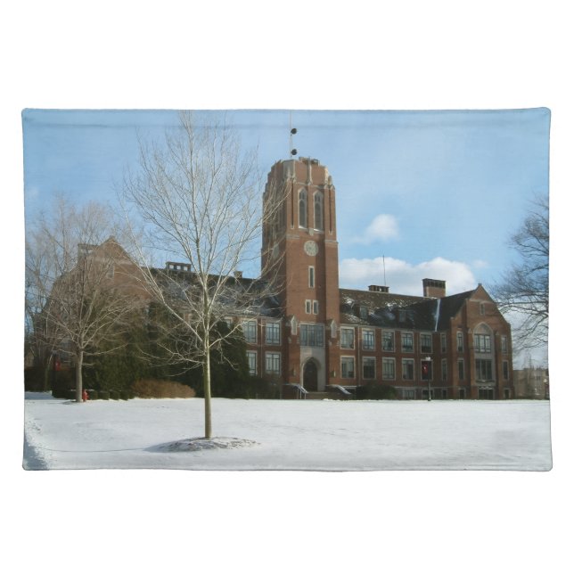 Rockwell in Winter at Grove City College Cloth Placemat (Front)