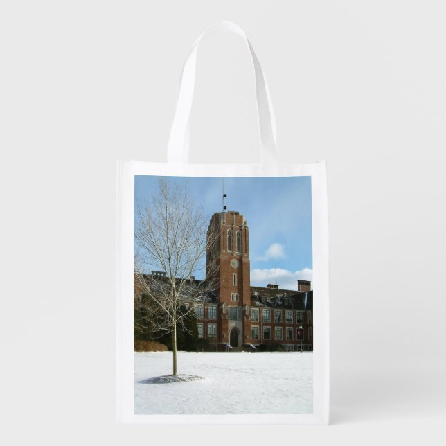 Rockwell in Winter at Grove City College Grocery Bag (Front)