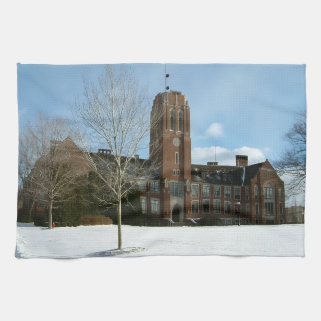 Rockwell in Winter at Grove City College Kitchen Towel (Horizontal)