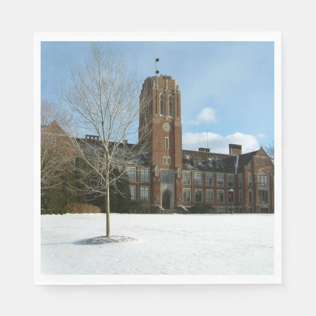 Rockwell in Winter at Grove City College Paper Napkins (Front)