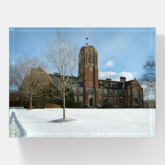 Rockwell in Winter at Grove City College Paperweight (Front)