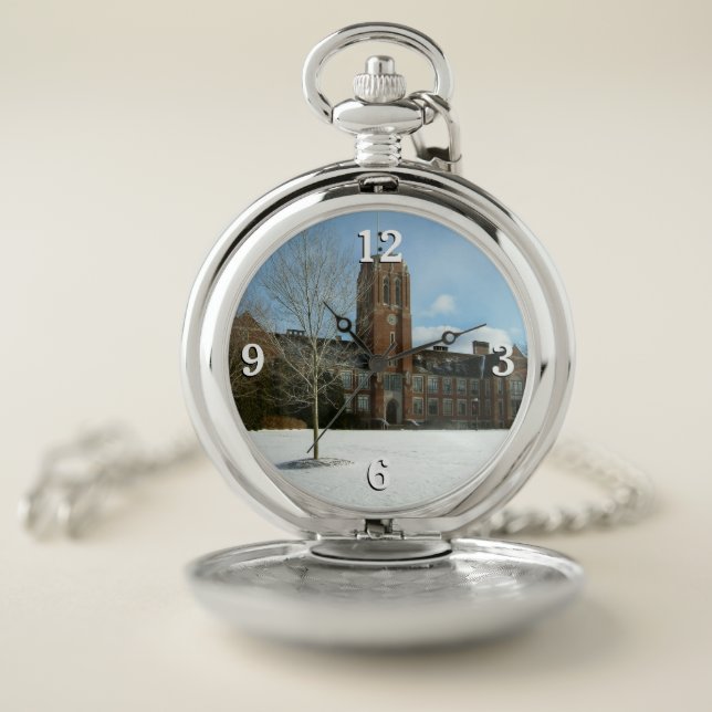 Rockwell in Winter at Grove City College Pocket Watch (Inside)