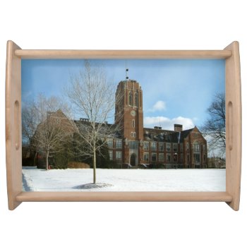 Rockwell In Winter At Grove City College Serving Tray by mlewallpapers at Zazzle
