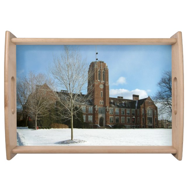 Rockwell in Winter at Grove City College Serving Tray (Front)