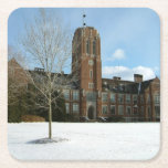 Rockwell in Winter at Grove City College Square Paper Coaster