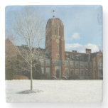 Rockwell in Winter at Grove City College Stone Coaster