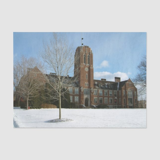Rockwell in Winter at Grove City College Tissue Paper (Front)