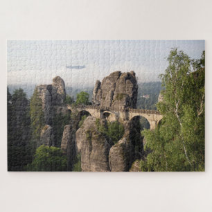 Rocky Bastei Bridge in Saxon Switzerland, Germany Jigsaw Puzzle