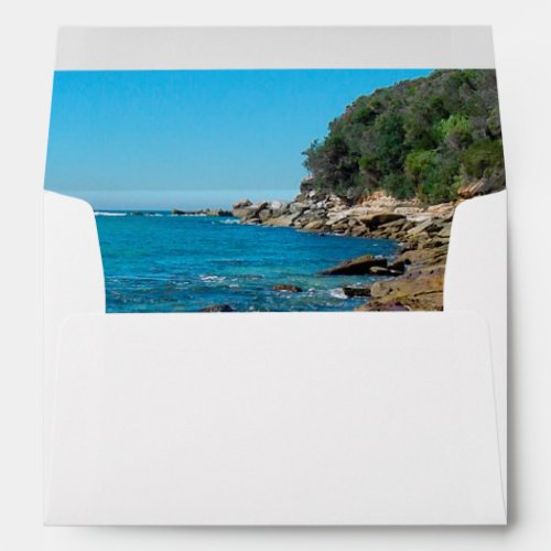 Rocky Beach 5x7 Wedding Invitation Envelope