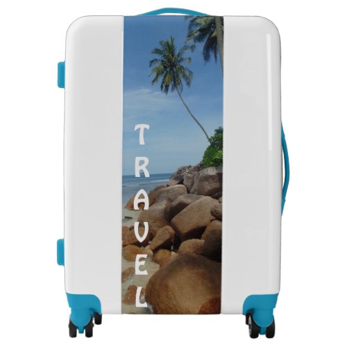 Rocky Beach and Palm Trees Luggage