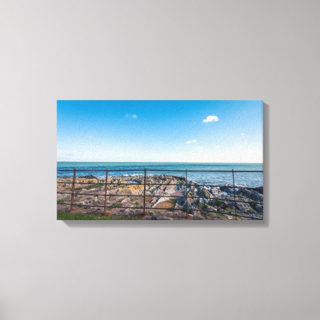 Rocky beach in Ireland (Greystones) Canvas Print (Front)