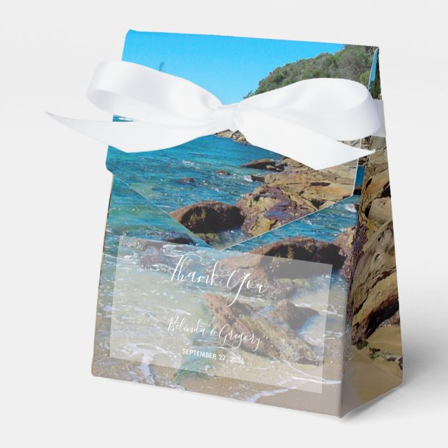 Rocky Beach Wedding  Favor Boxes (Front Side)