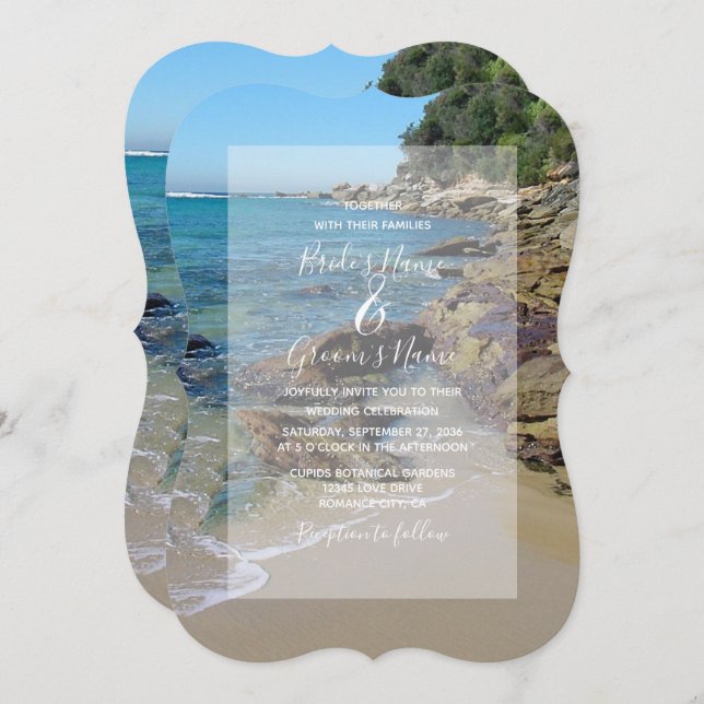 Rocky Beach Wedding Invitations (Front/Back)