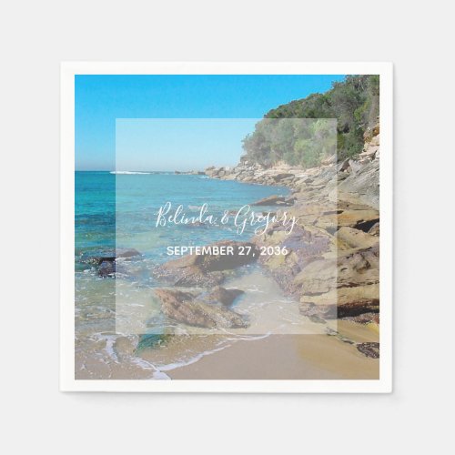 Rocky Beach Wedding  Napkins