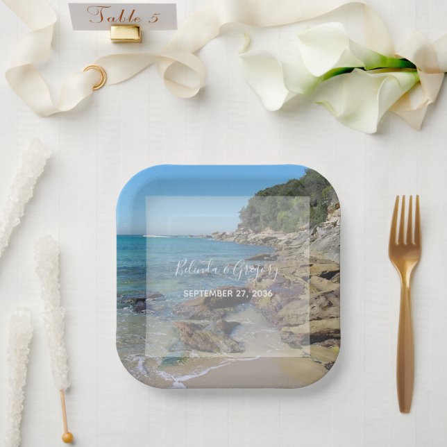 Rocky Beach Wedding  Paper Plates (Wedding)