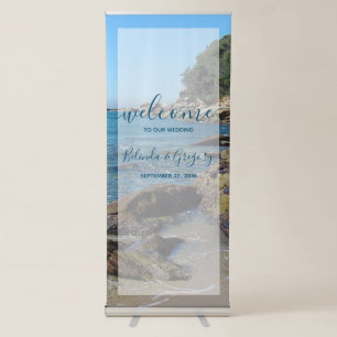 Rocky Beach Wedding Welcome Sign