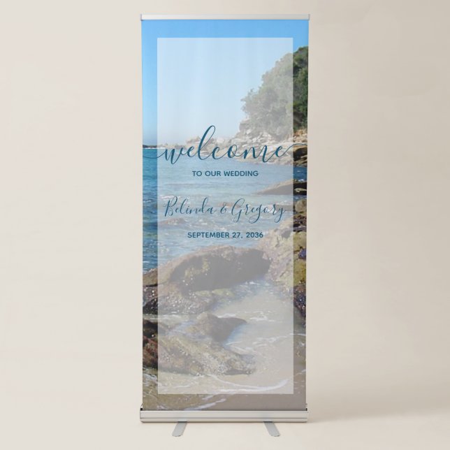 Rocky Beach Wedding Welcome Sign (Front)