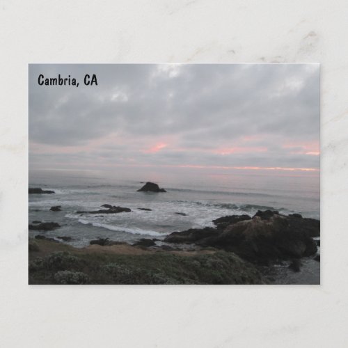 Rocky Cambria California  Coastline at Sunset Postcard