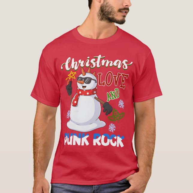 Rocky Christmas Santa Claus Concert In Punk Rock g T-Shirt (Front)