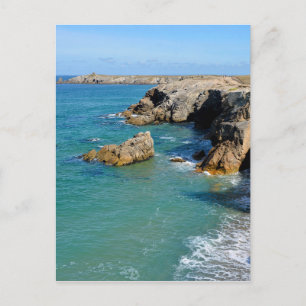 Rocky coast at Quiberon peninsula in France Postcard