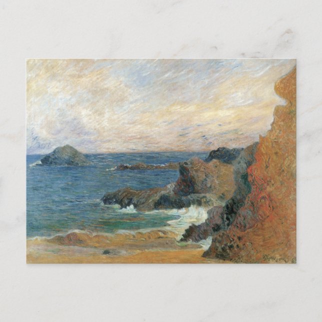 Rocky Coast by Paul Gauguin, Vintage Impressionism Postcard (Front)