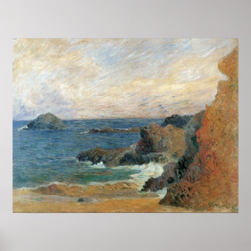 Rocky Coast by Paul Gauguin Vintage Impressionism Poster