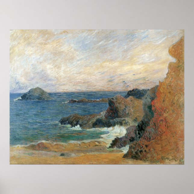 Rocky Coast by Paul Gauguin, Vintage Impressionism Poster (Front)