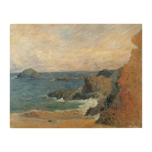 Rocky Coast by Paul Gauguin Vintage Impressionism Wood Wall Decor