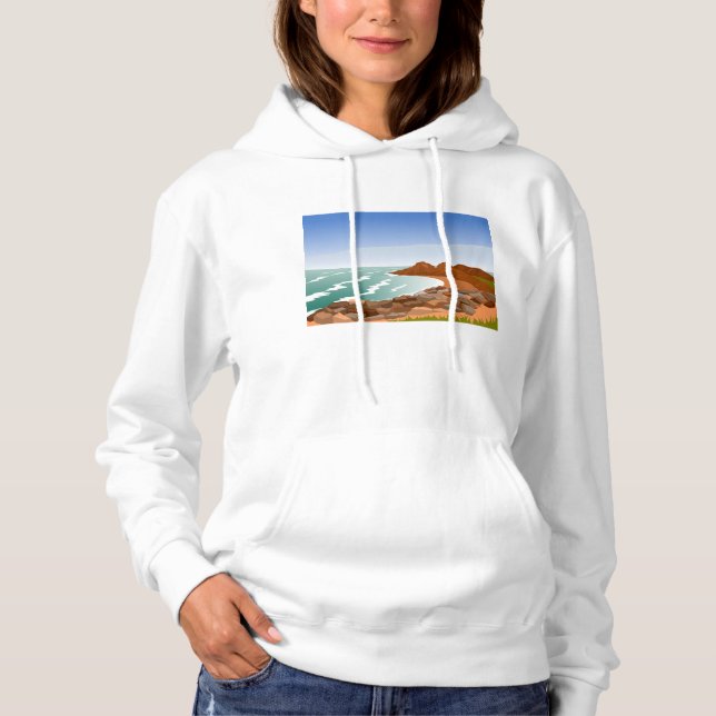 Rocky Coast Womens Hoodie (Front)