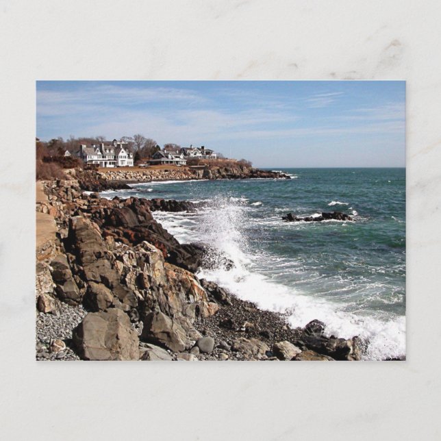 Rocky Coastline of York Harbor, Maine Postcard (Front)