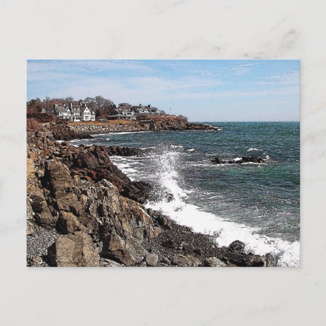 Rocky Coastline - York Harbor, Maine Postcard (Front)