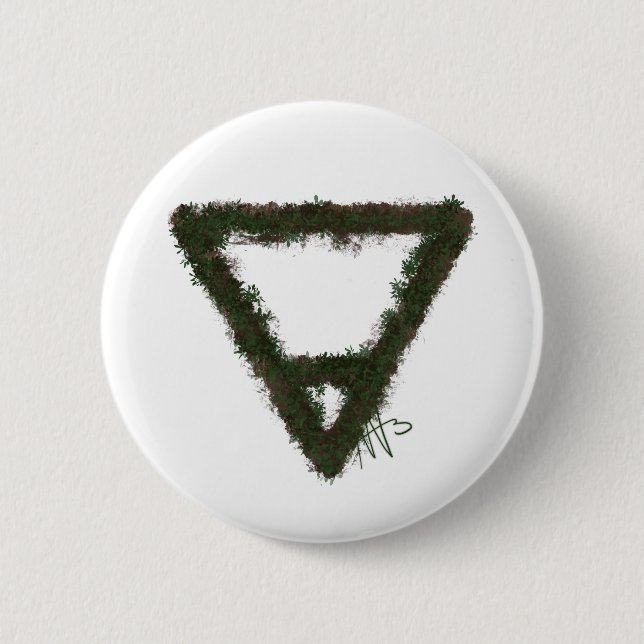 Rocky Earth Element Alchemy Symbol Button (Front)