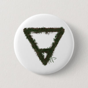 Rocky Earth Element Alchemy Symbol Button