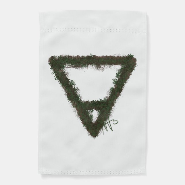 Rocky Earth Element Alchemy Symbol Garden Flag (Front)