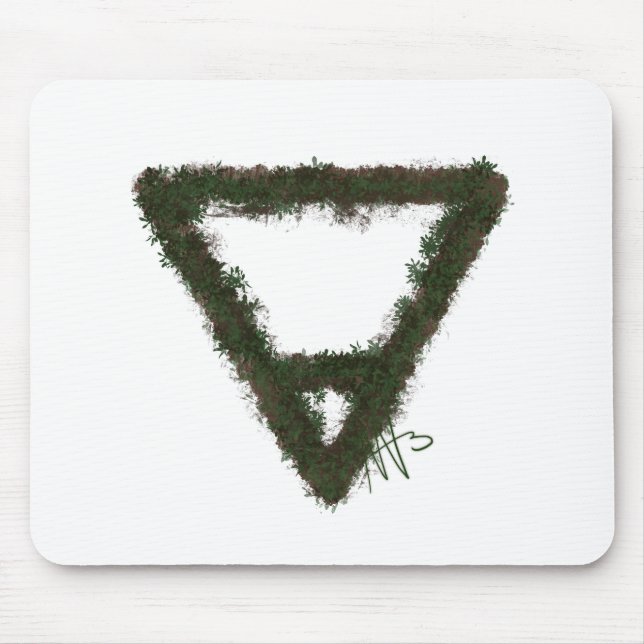 Rocky Earth Element Alchemy Symbol Mouse Pad (Front)