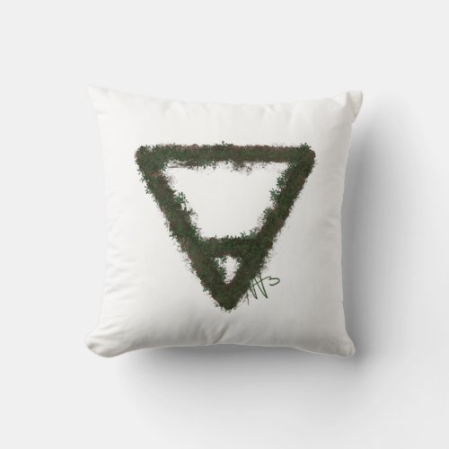 Rocky Earth Element Alchemy Symbol Throw Pillow