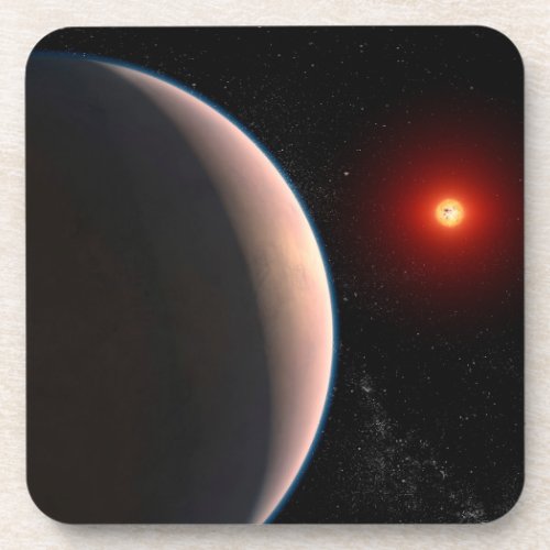 Rocky Exoplanet Gj 486 B Orbiting A Red Dwarf Star Beverage Coaster