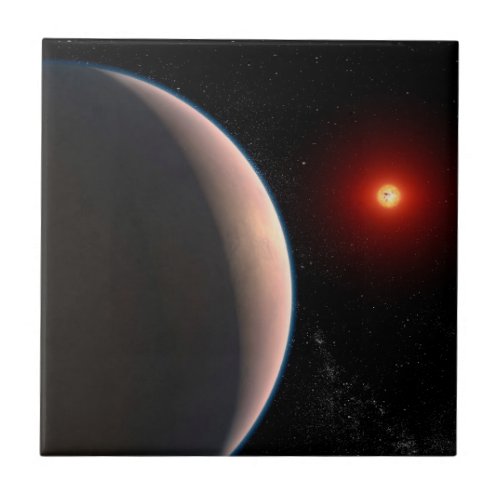 Rocky Exoplanet Gj 486 B Orbiting A Red Dwarf Star Ceramic Tile