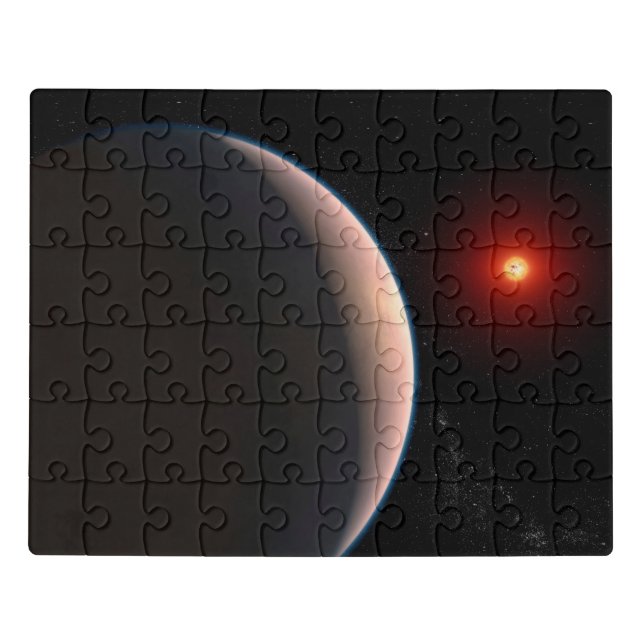 Rocky Exoplanet Gj 486 B Orbiting A Red Dwarf Star Jigsaw Puzzle (Puzzle Horizontal)