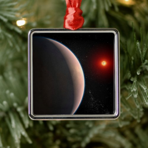Rocky Exoplanet Gj 486 B Orbiting A Red Dwarf Star Metal Ornament