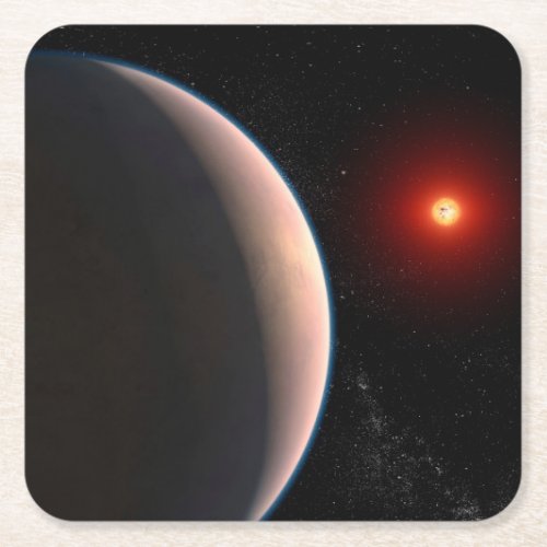 Rocky Exoplanet Gj 486 B Orbiting A Red Dwarf Star Square Paper Coaster