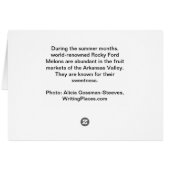 Rocky Ford Melons Cards (Back Horizontal)