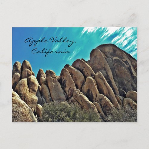 Rocky hills of Apple Valley post card