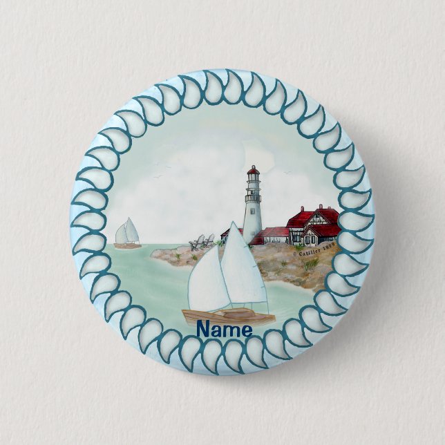 Rocky Lighthouse  Button (Front)