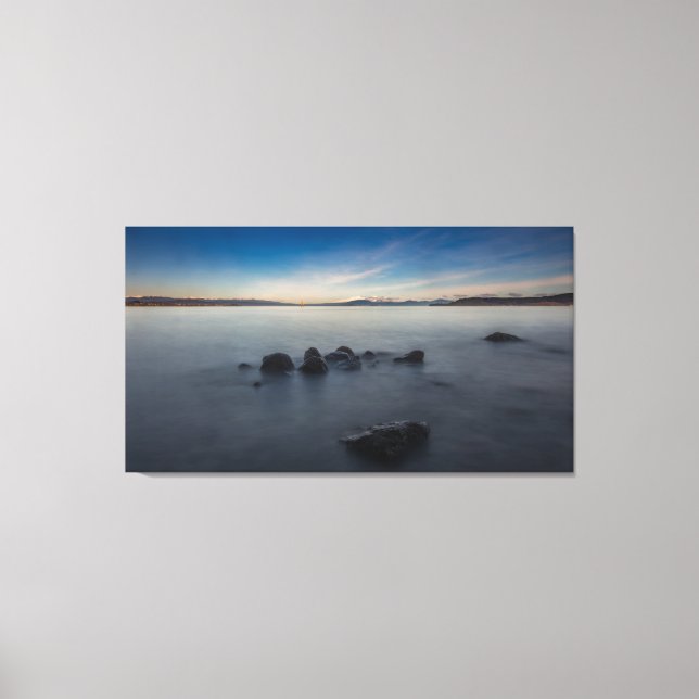 Rocky Morning Long Exposure at Lake Taupo Canvas Print (Front)